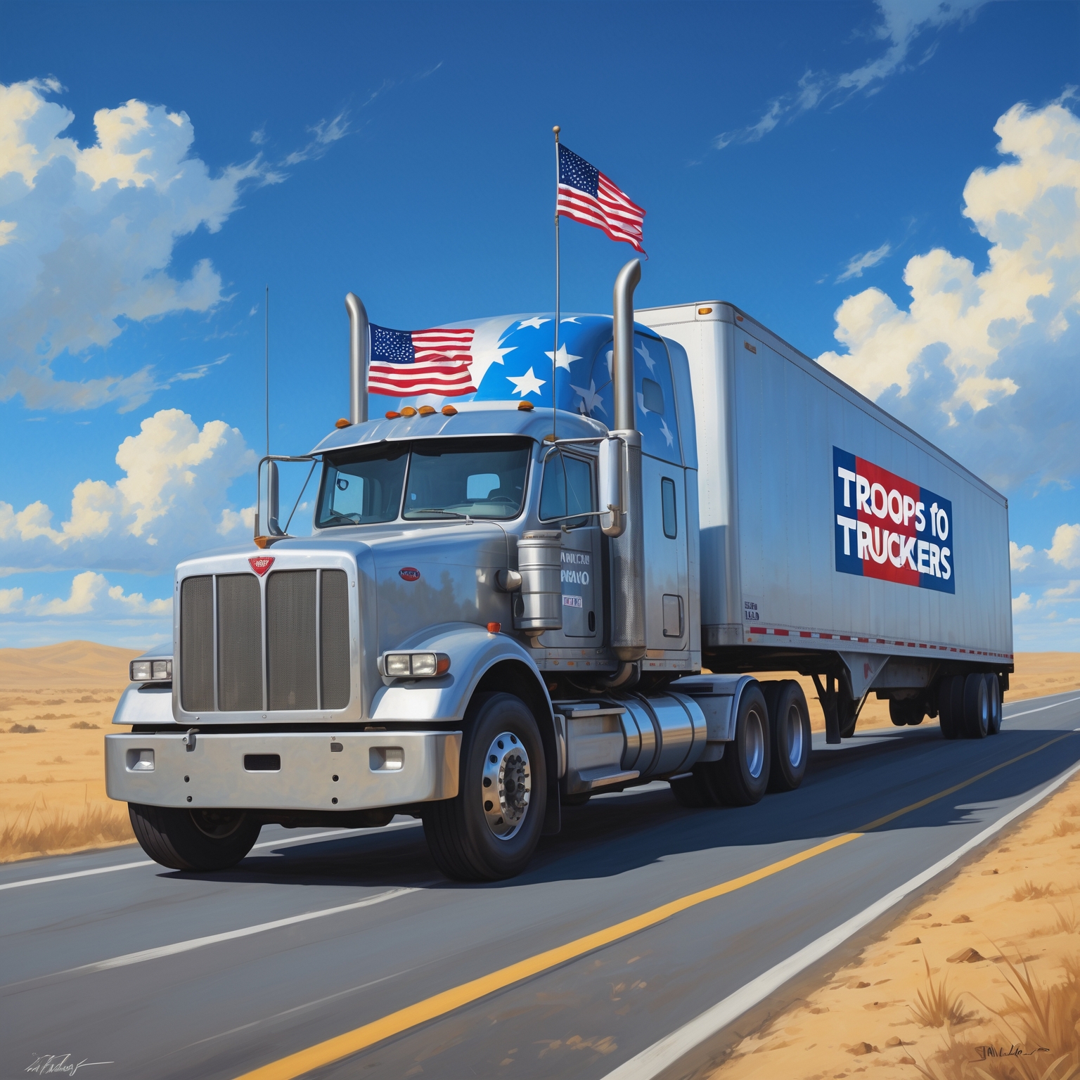 Troops to Truckers TroopsToTruckers.com Picture of a CDL tractor trailer